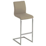 BARHOCKER in Metall, Textil Taupe, Edelstahlfarben  - Taupe/Edelstahlfarben, Design, Textil/Metall (38/112/45cm) - Dieter Knoll