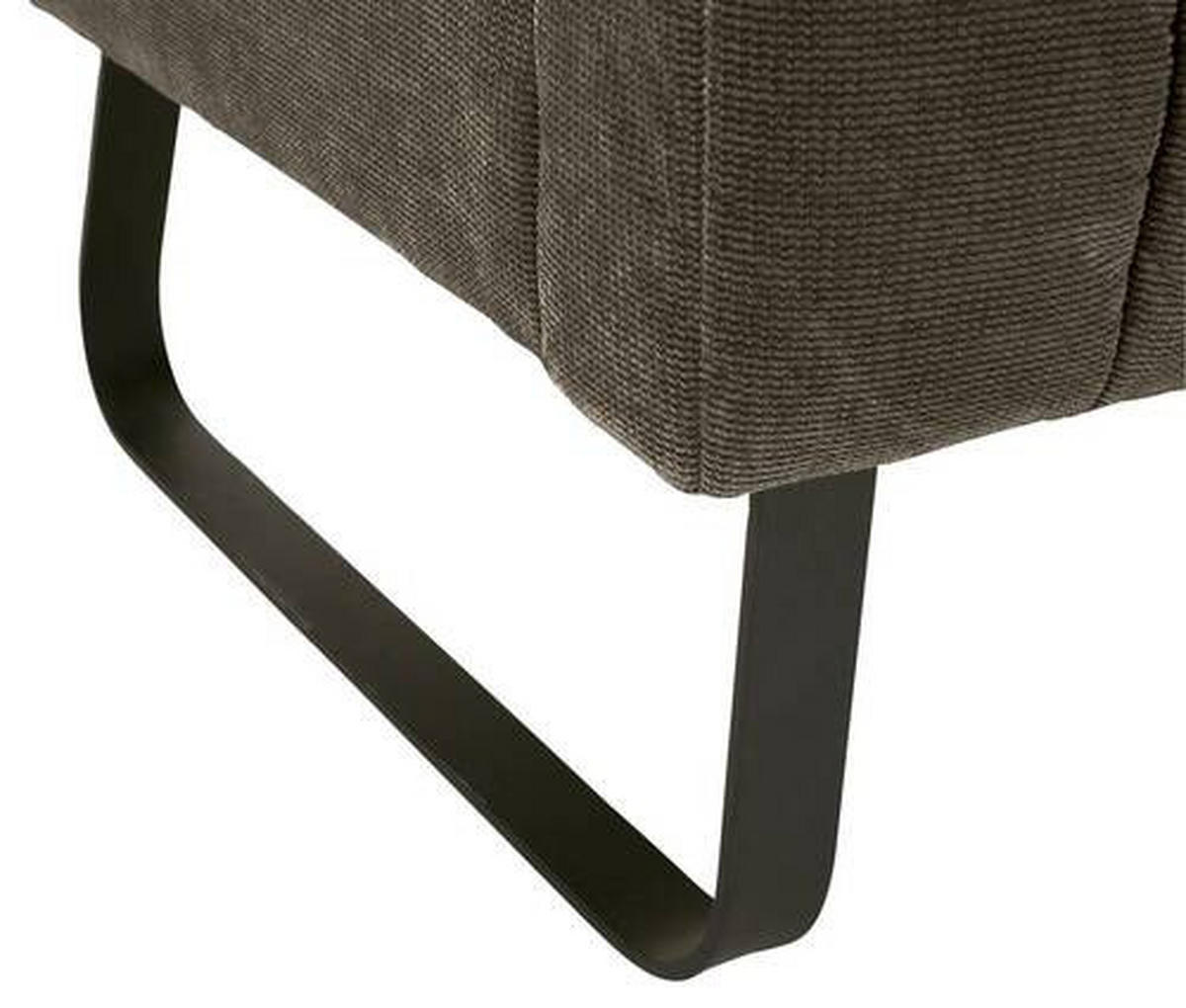 SITZBANK in Textil Schwarz, Dunkelbraun  - Dunkelbraun/Schwarz, Design, Textil/Metall (175/89/75cm) - Novel