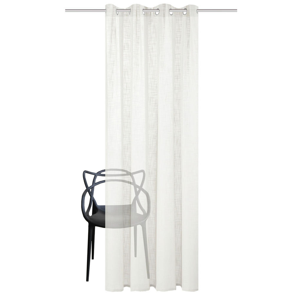 Thumbnail - Ösenschal Softy, Weiß, Textil, Uni, 140x160 cm, Wohntextilien, Gardinen & Vorhänge, Fertiggardinen, Ösenschals