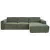 ECKSOFA in Feincord Waldgrün  301/177 cm  - Waldgrün/Schwarz, Design, Kunststoff/Textil (301/177cm) - Beldomo Style