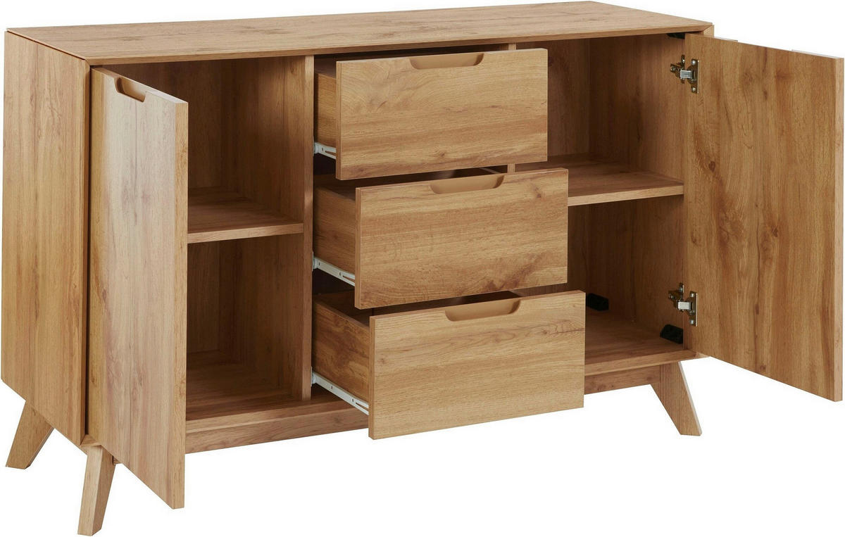 SIDEBOARD ESSEN 120/75/40 cm 3 Schublade(n)  - Eiche Wotan, Design, Holzwerkstoff (120/75/40cm) - Livetastic