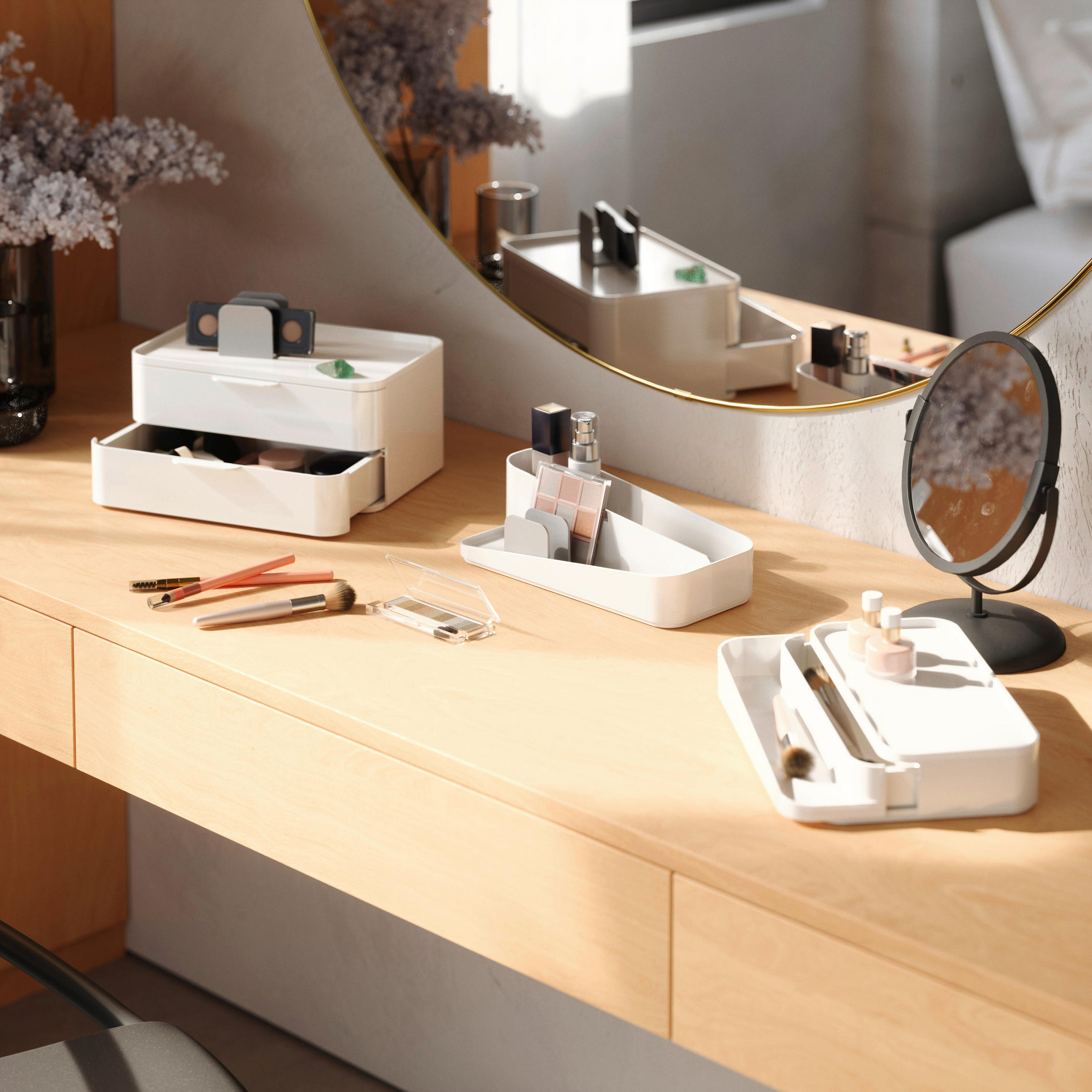 KOSMETIK-ORGANIZER  - Weiß/Grau, Basics, Kunststoff (48,4/24,8/26,7cm) - Umbra