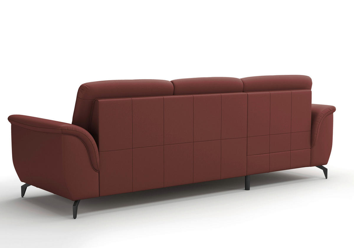 ECKSOFA in Echtleder Rotbraun  164/262 cm  - Rotbraun/Schwarz, MODERN, Leder/Metall (164/262cm) - Sit & More