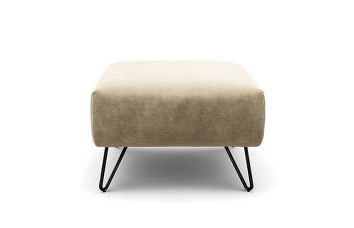 HOCKER in Textil Naturfarben  - Schwarz/Naturfarben, Design, Textil/Metall (90/70/46cm) - SENSOO