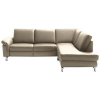 ECKSOFA in Echtleder Hellbraun  - Chromfarben/Hellbraun, Design, Leder/Metall (271/200cm) - Pure Home Lifestyle