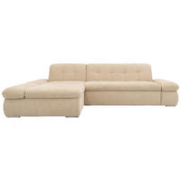 ECKSOFA Beige Mikrofaser  - Chromfarben/Beige, KONVENTIONELL, Textil/Metall (172/300cm) - MID.YOU