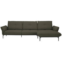 ECKSOFA in Echtleder Dunkelbraun  - Dunkelbraun/Schwarz, Design, Leder/Metall (319/182cm) - Valnatura