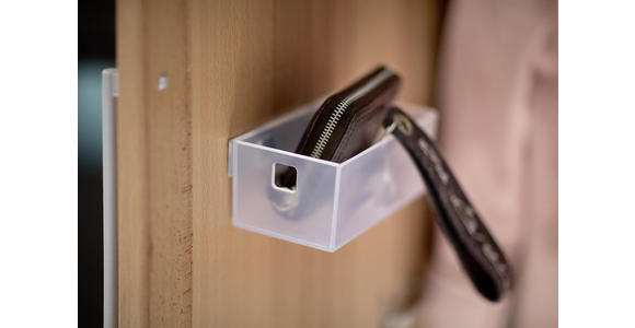 GARDEROBE 5-teilig in 222/201/35 cm - Buchefarben/Weiß, Design, Glas/Holz (222/201/35cm) - Moderano