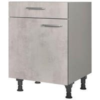 SCHUBKASTENUNTERSCHRANK 60/87/56 cm  in Hellgrau  - Edelstahlfarben/Hellgrau, MODERN, Holzwerkstoff/Metall (60/87/56cm) - Nobilia