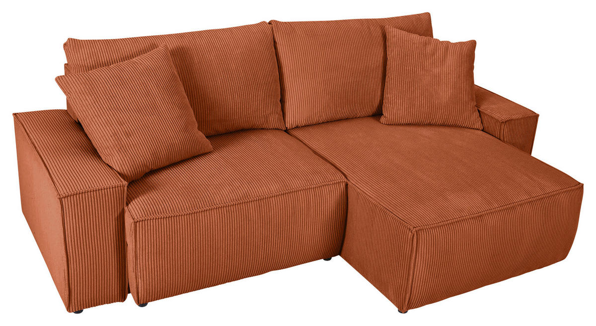 HÖRNSOFFA i manchester rostfärgad  - svart/rostfärgad, Klassisk, textil/plast (250/153cm) - MID.YOU