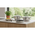 KOCHTOPFSET 3-teilig  - Klar/Edelstahlfarben, Basics, Glas/Metall - Homeware Profession.