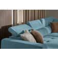 ECKSOFA in Feincord Türkis  284/205 cm  - Türkis/Schwarz, Design, Kunststoff/Textil (284/205cm) - Xora