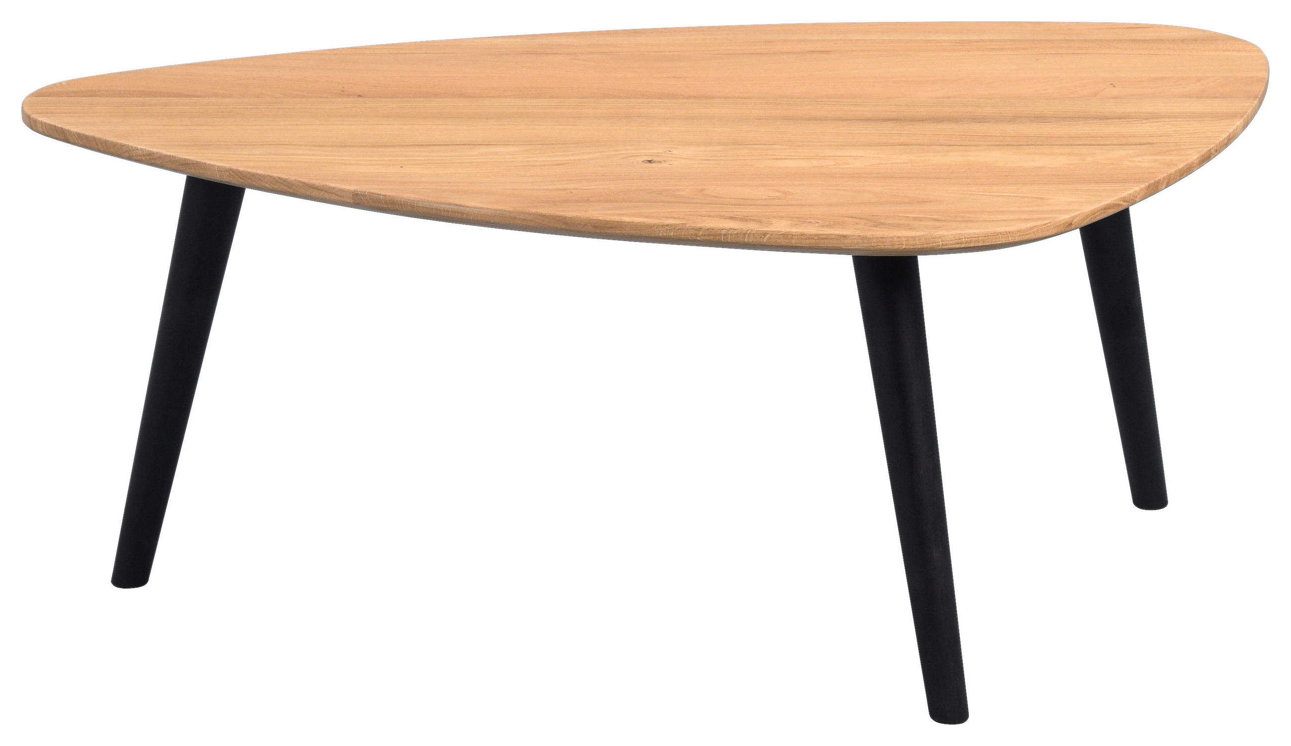 COUCHTISCH Wildeiche massiv 92/60/36 cm oval Schwarz, Wildeiche  - Wildeiche/Schwarz, Natur, Holz (92/60/36cm) - Livetastic