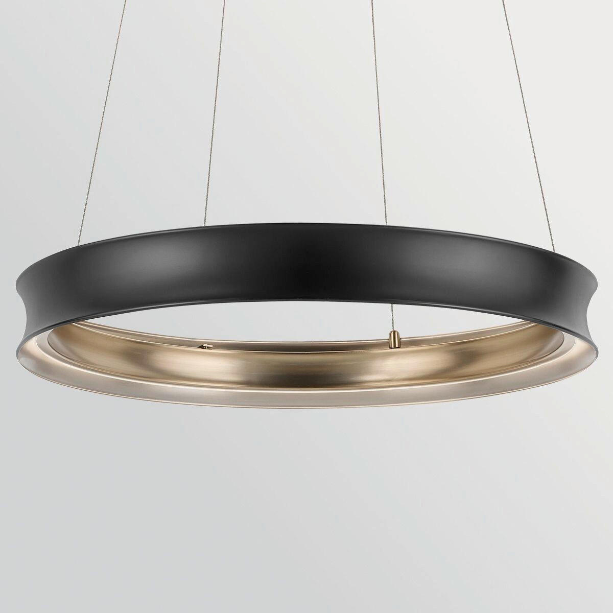 LED-HÄNGELEUCHTE Kichler 95/74,8 cm  - Champagner/Schwarz, Design, Metall (95/74,8cm) - Elstead Lighting