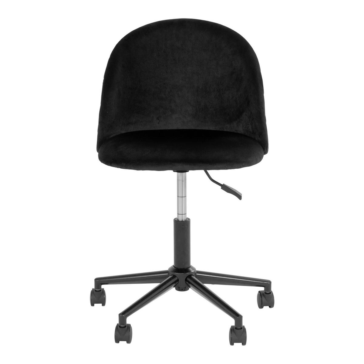 DREHSTUHL Samt Schwarz  - Schwarzchrom/Schwarz, MODERN, Kunststoff/Textil (55/73-87/55cm) - MID.YOU