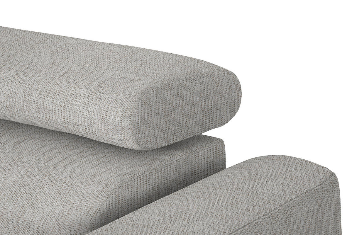 ECKSOFA in Webstoff Beige  - Beige/Schwarz, Design, Textil/Metall (205/280cm) - MID.YOU