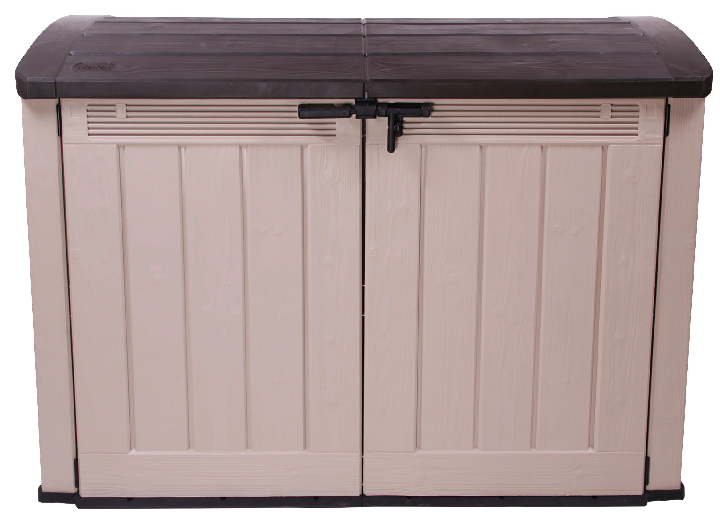MÜLLTONNENBOX - Beige/Grau, Basics, Kunststoff (177/134/113cm) - Ambia Garden