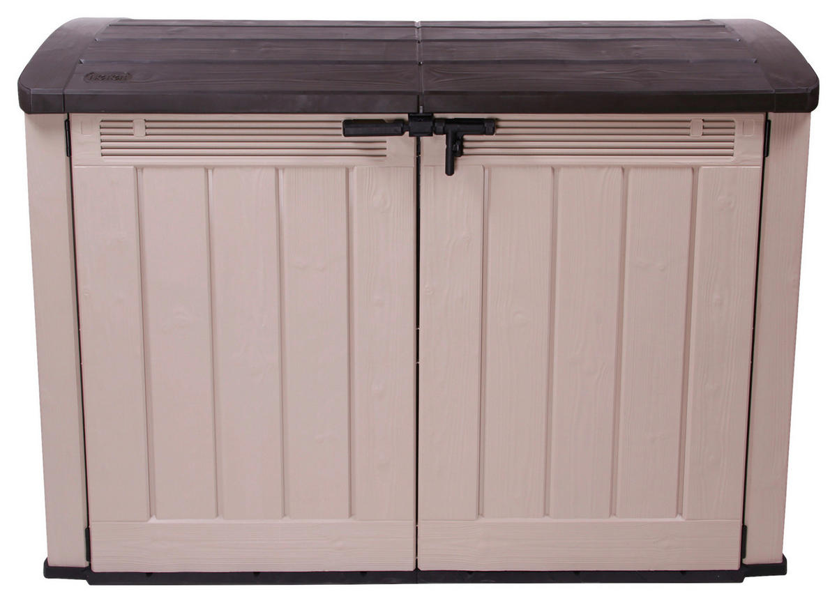 MÜLLTONNENBOX - Beige/Grau, Basics, Kunststoff (177/134/113cm)