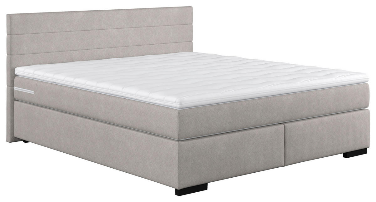 BOX KREVET    160/200 cm  - srebrne boje/crna, Konvencionalno, drvni materijal/tekstil (160/200cm) - MID.YOU