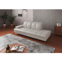 RÉCAMIERE in Echtleder Weiss  - Weiss/Schwarz, Konventionell, Leder/Metall (231/90/122cm) - Sit & More