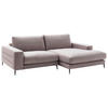 ECKSOFA in Velours Rosa  - Schwarz/Rosa, Design, Textil/Metall (253/177cm) - Dieter Knoll