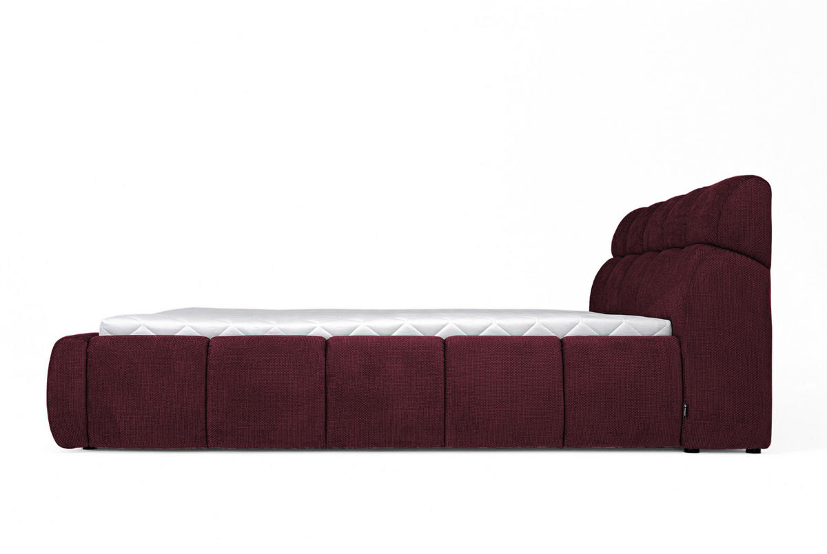 POLSTERBETT Lattenrost, Bettkasten 180/200 cm  in Bordeaux  - Bordeaux/Schwarz, Design, Holz/Kunststoff (180/200cm) - Esposa