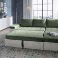 ECKSOFA  in Flachgewebe Weiß, Olivgrün  271/175 cm  - Weiß/Olivgrün, Design, Kunststoff/Textil (271/175cm) - Xora