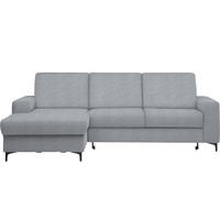 Ecksofa inkl. Funktionen Hellgrau Webstoff  - Hellgrau/Schwarz, KONVENTIONELL, Textil/Metall (167/247cm) - Stylife