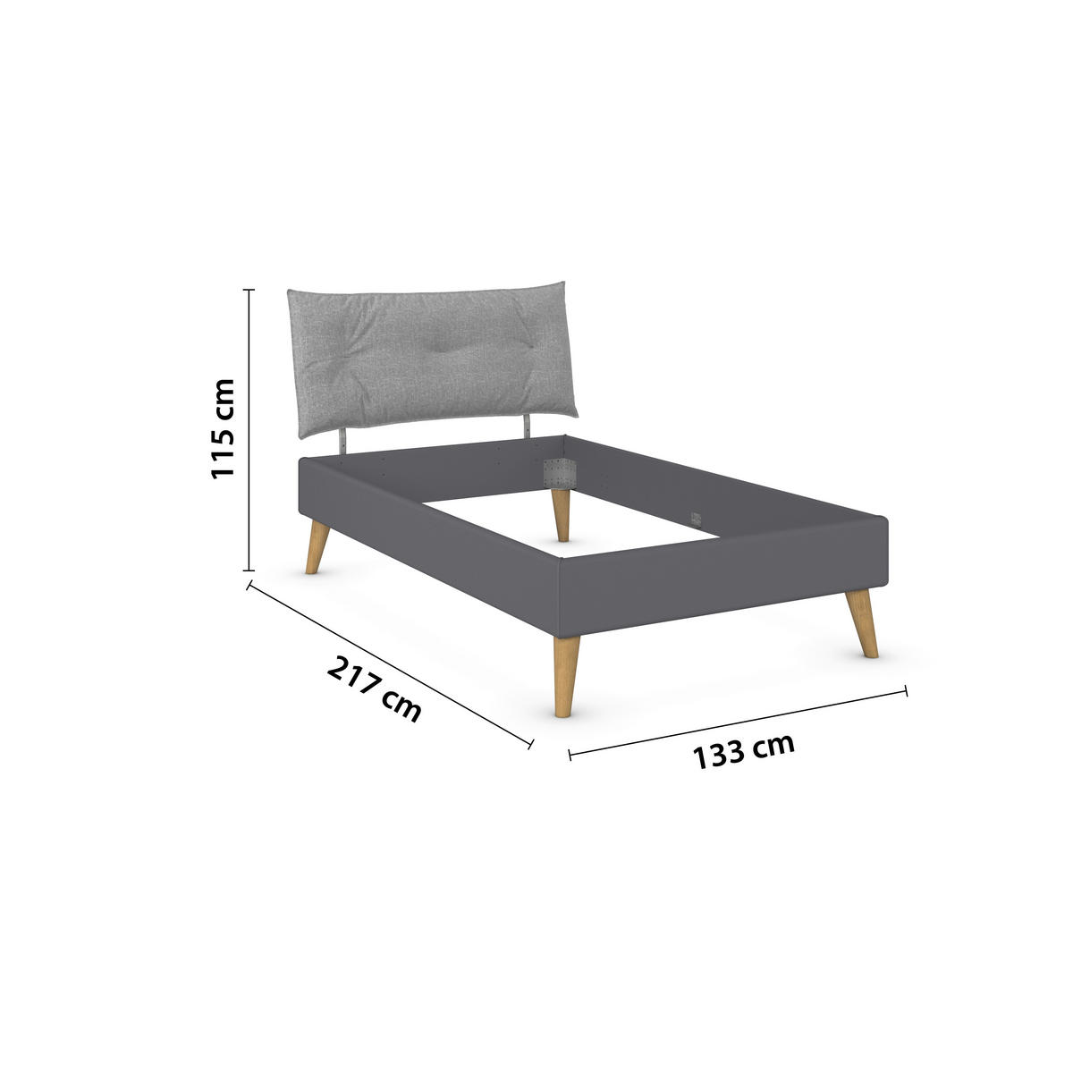 BETT 120/200 cm  Grau   - Wildeiche/Grau, Design, Holz/Holzwerkstoff (120/200cm) - Carryhome