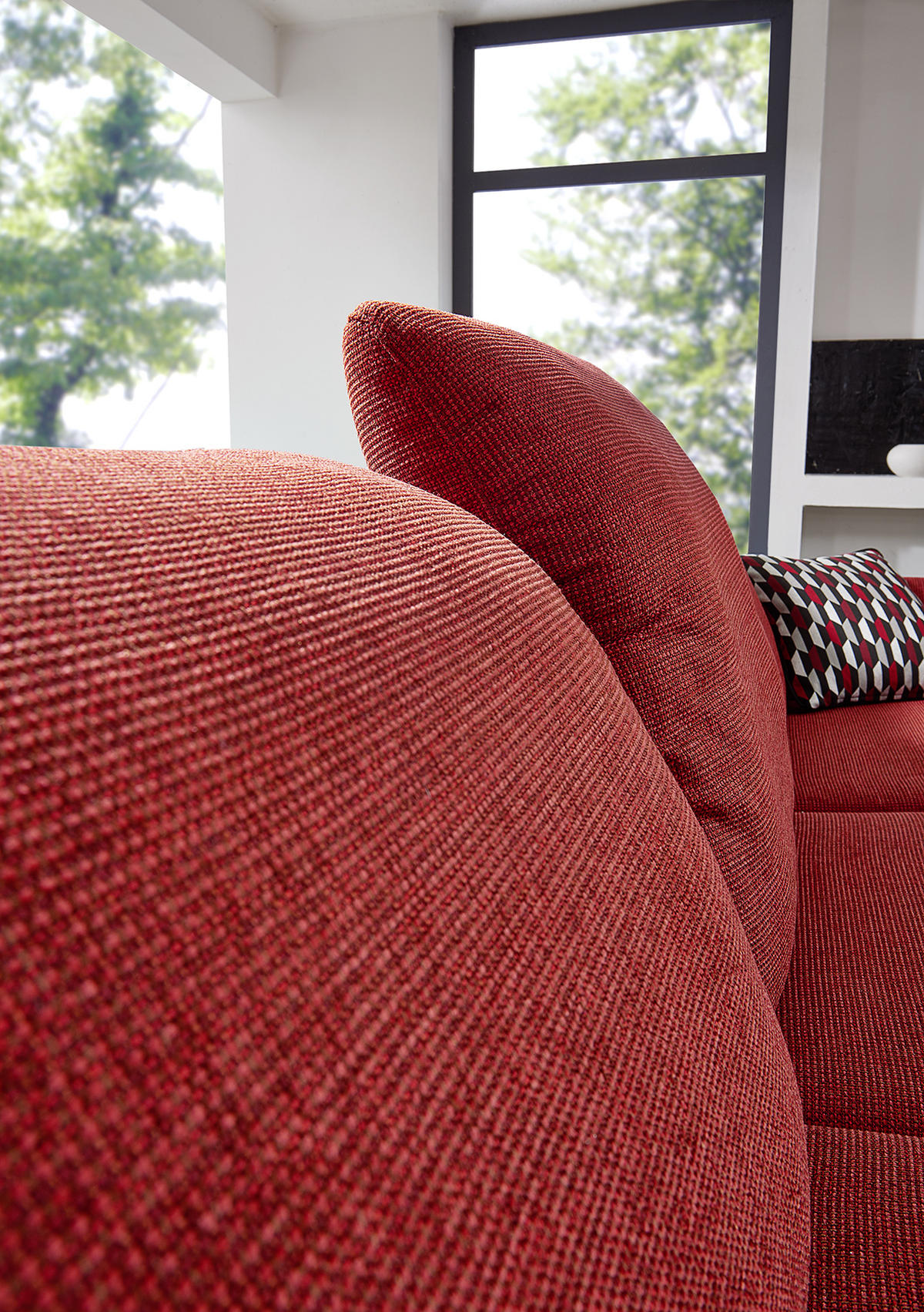 ECKSOFA in Chenille, Flachgewebe Grau  - Chromfarben/Grau, Design, Textil/Metall (200/315cm) - Chilliano