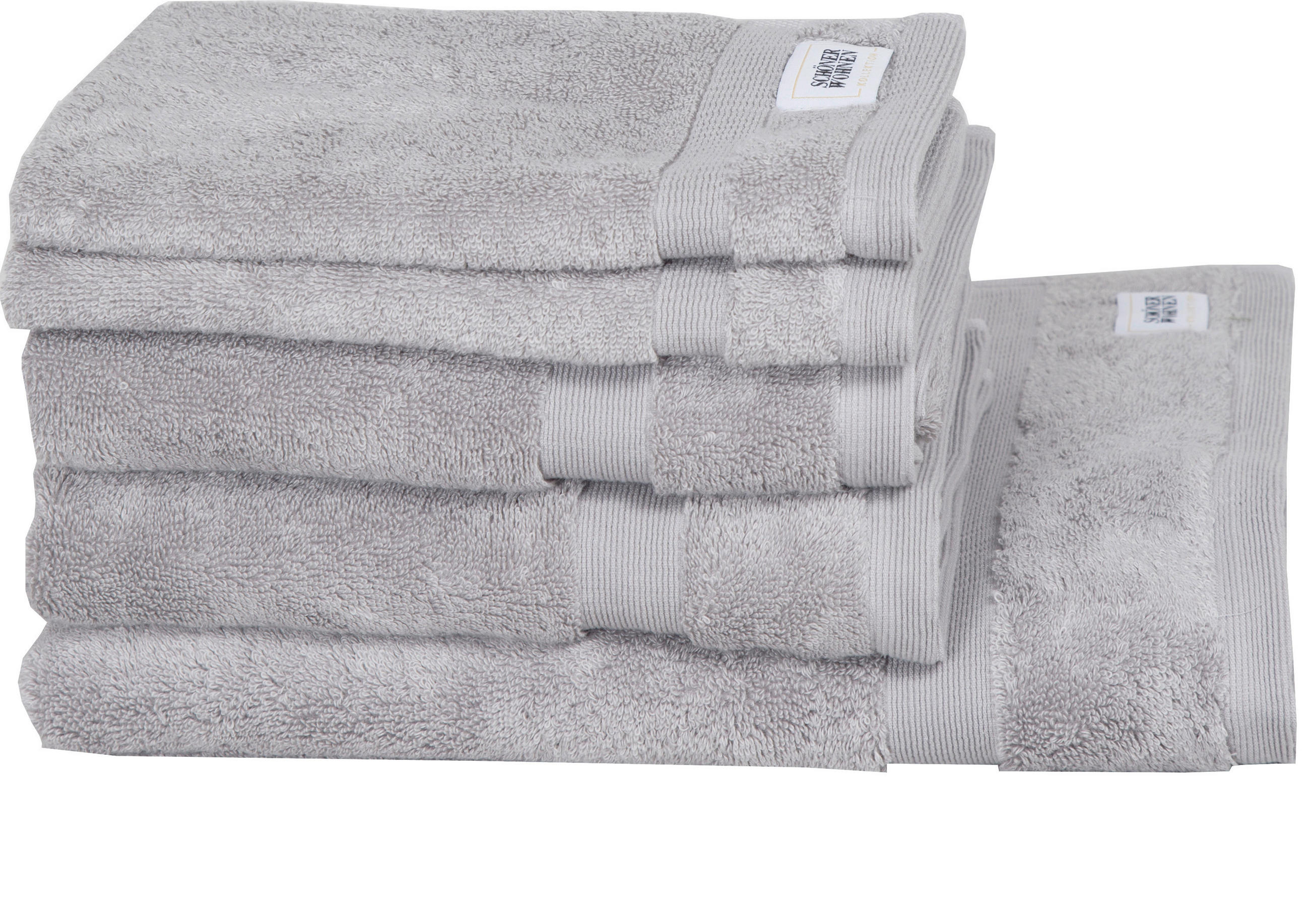 FROTTIERSET SW-Cuddly Grau 5-teilig  - Grau, Basics, Textil - Schöner Wohnen