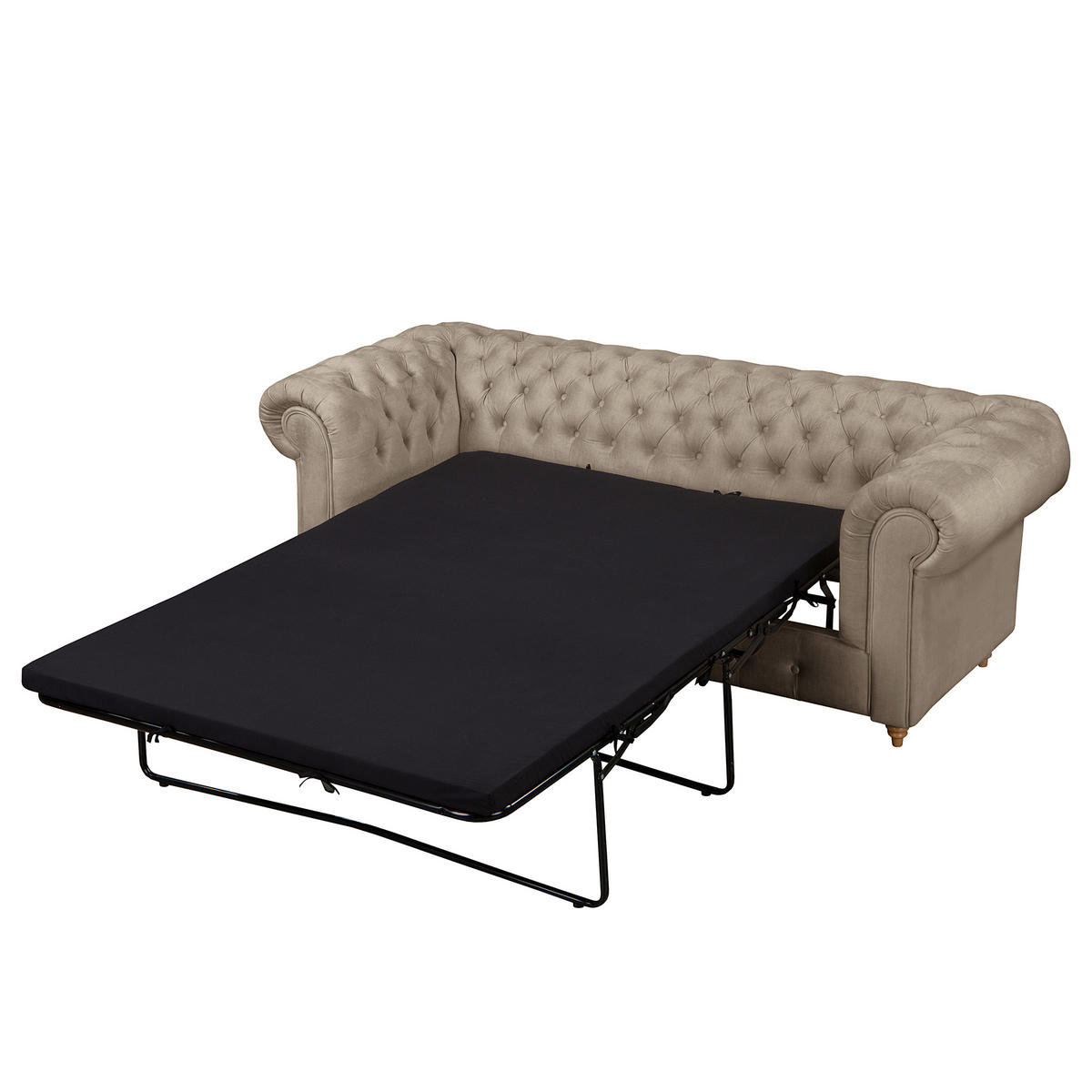 SCHLAFSOFA Laura in Mikrofaser Taupe  - Taupe/Braun, Design, Holz/Textil (218/74/91cm) - P & B