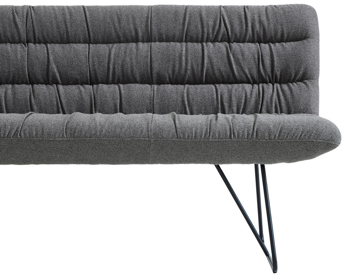 SITZBANK 182/88/66 cm Leinenoptik Schwarz, Cappuccino  - Schwarz/Cappuccino, Design, Textil/Metall (182/88/66cm) - Dieter Knoll