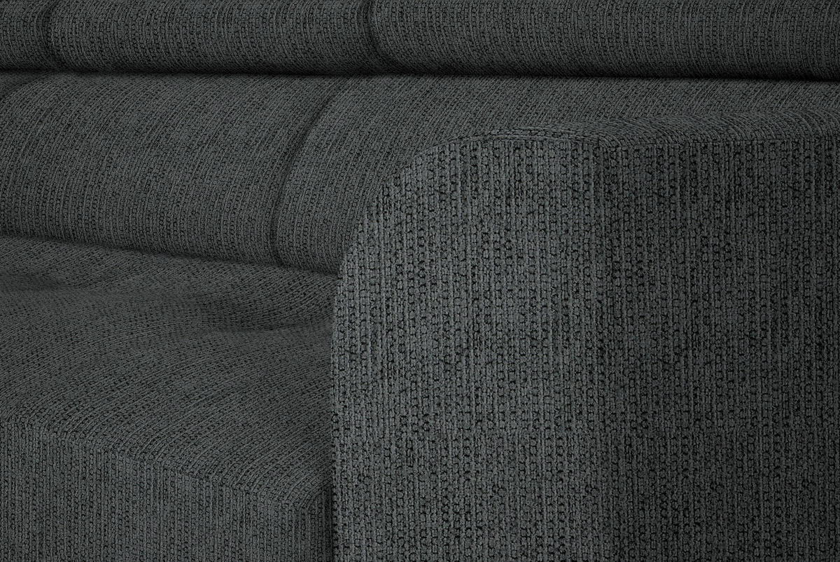 ECKSOFA in Webstoff Anthrazit  - Anthrazit/Schwarz, Design, Textil/Metall (205/280cm) - MID.YOU