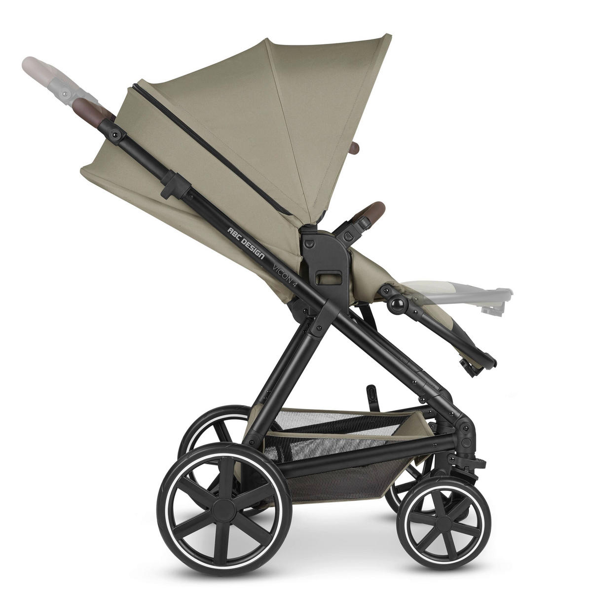 KINDERWAGENSET  Vicon 4  Reed  - Beige/Schwarz, Basics, Textil/Metall (91/61/110cm) - ABC Design