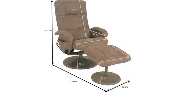 RELAXSESSELSET in Textil Braun - Braun, Design, Textil (72/93/85cm) - Cantus