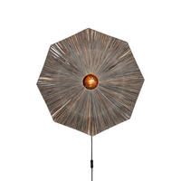 WANDLEUCHTE - Dunkelgrau, Basics, Naturmaterialien (45/7cm) - Good & Mojo