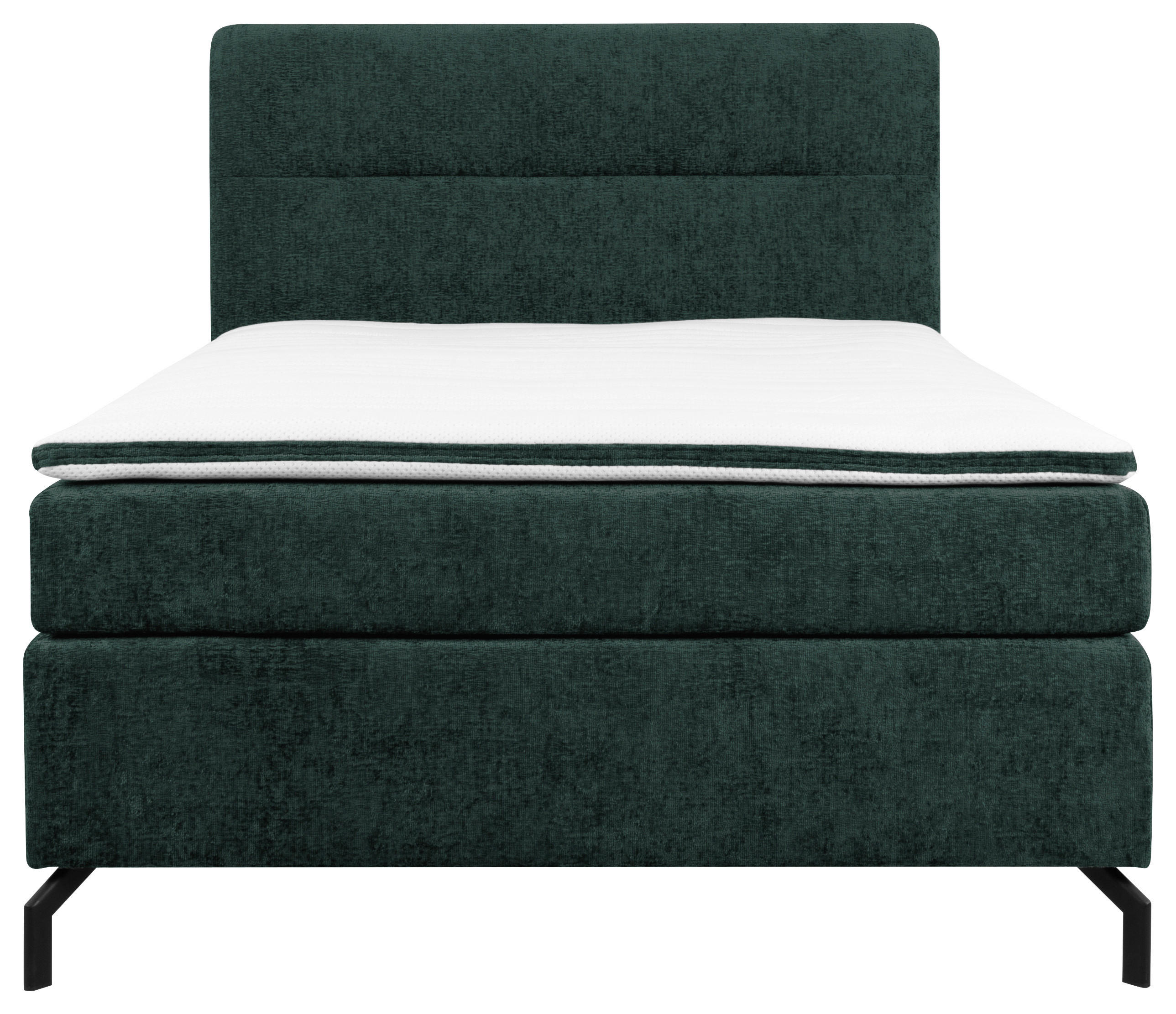 BOXSPRINGBETT 140/200 cm  in Dunkelgrün  - Dunkelgrün/Schwarz, Design, Textil/Metall (140/200cm) - Esposa