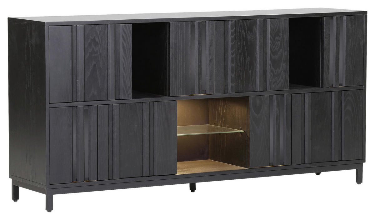 SIDEBOARD  in 175/85/40 cm  - Schwarz, Design, Glas/Holz (175/85/40cm) - Landscape