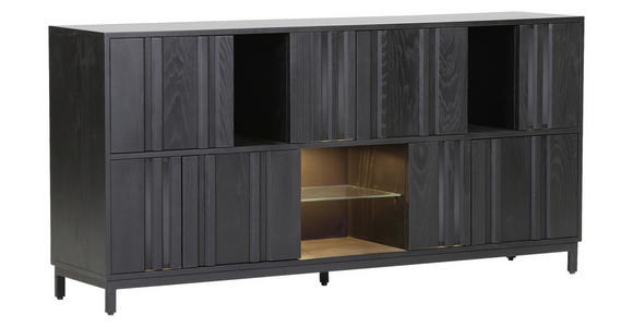 SIDEBOARD  in 175/85/40 cm  - Schwarz, Design, Glas/Holz (175/85/40cm) - Landscape