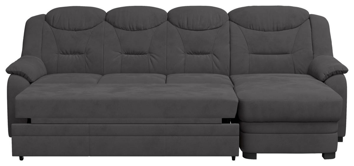ECKSOFA Anthrazit Mikrofaser  - Anthrazit/Schwarz, Basics, Kunststoff/Textil (257/162cm) - MID.YOU