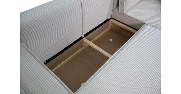 ECKSOFA inkl. Funktionen Creme Cord  - Creme/Schwarz, Design, Textil (267/141cm) - Xora