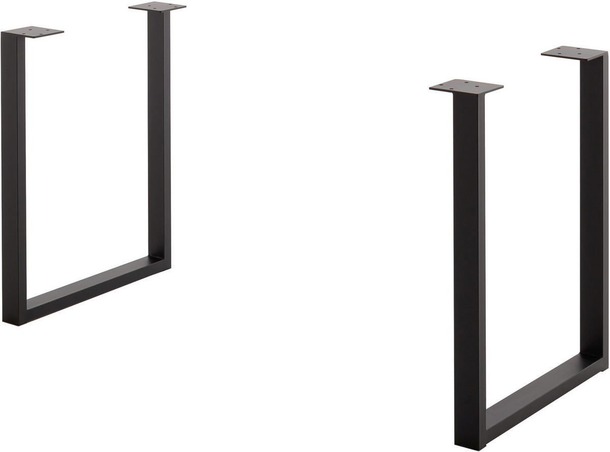 TISCHGESTELL Schwarz  - Schwarz, Natur, Metall (58/30/74cm) - Carryhome