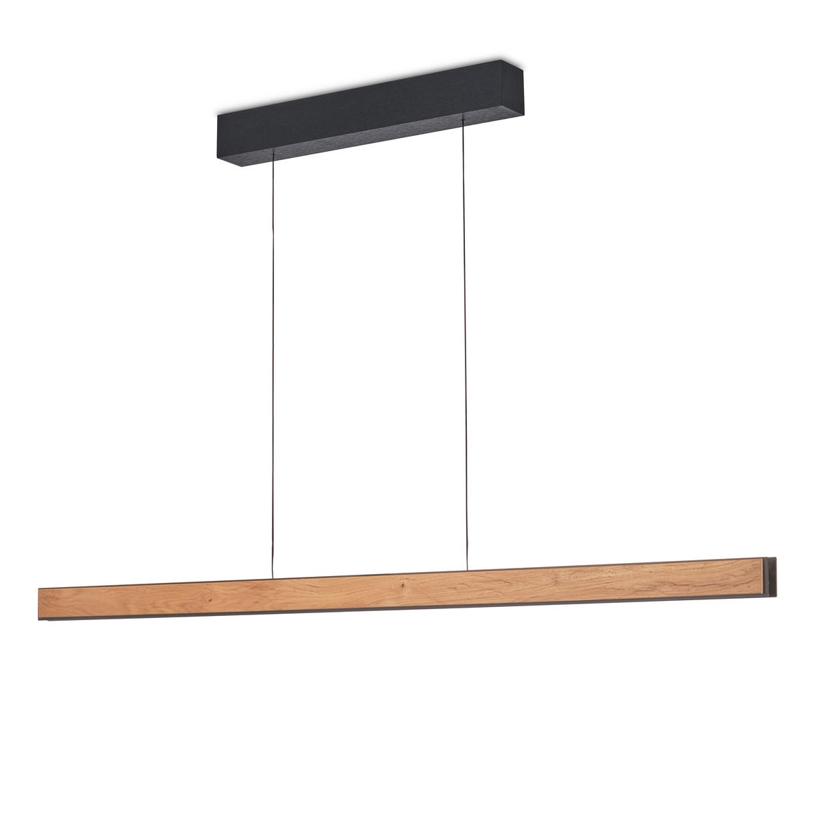 LED-HÄNGELEUCHTE Form 143/180/5,5 cm  - Eichefarben/Schwarz, Natur, Holz/Metall (143/180/5,5cm) - Grossmann