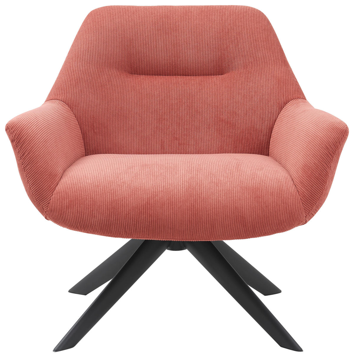 SESSEL in Cord Bronzefarben  - Schwarz/Bronzefarben, Modern, Textil/Metall (78/78/75cm) - MID.YOU