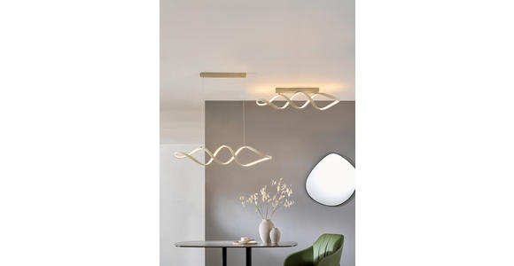 LED-HÄNGELEUCHTE 100/22/120 cm - Sandfarben, Design, Kunststoff/Metall (100/22/120cm) - Novel