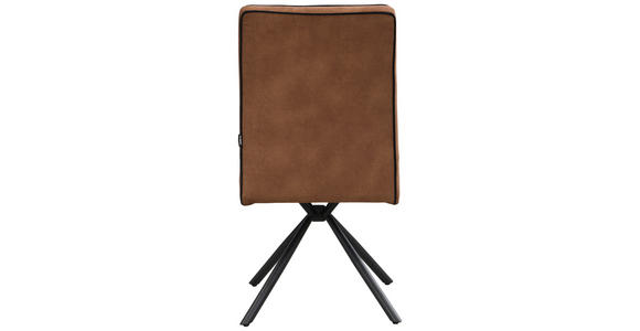 STUHL - Cognac/Schwarz, Design, Textil/Metall (46,5/91/62,5cm) - Ambia Home