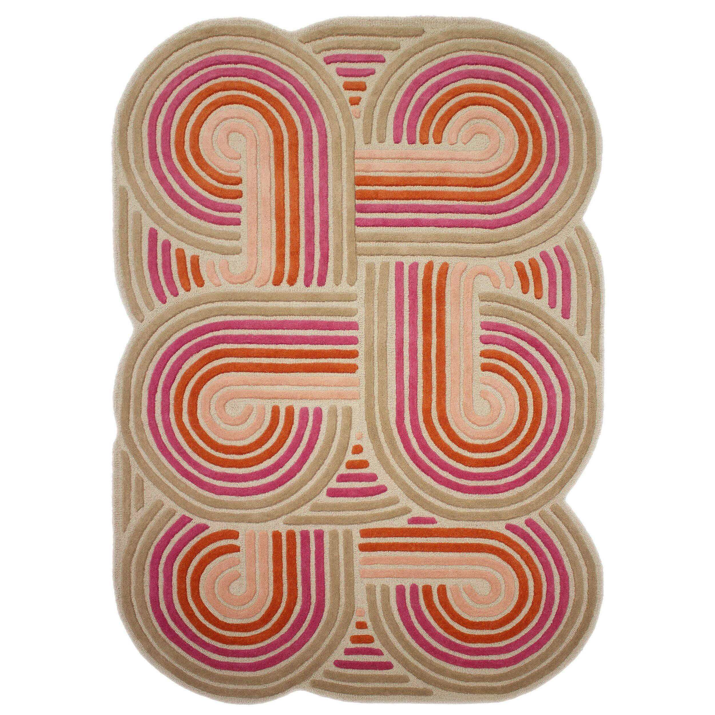 Flair Rugs Wollteppich Pink 200x300 cm