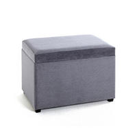 TRUHENBANK 58/42/39 cm Cord Grau  - Schwarz/Grau, Design, Textil (58/42/39cm)