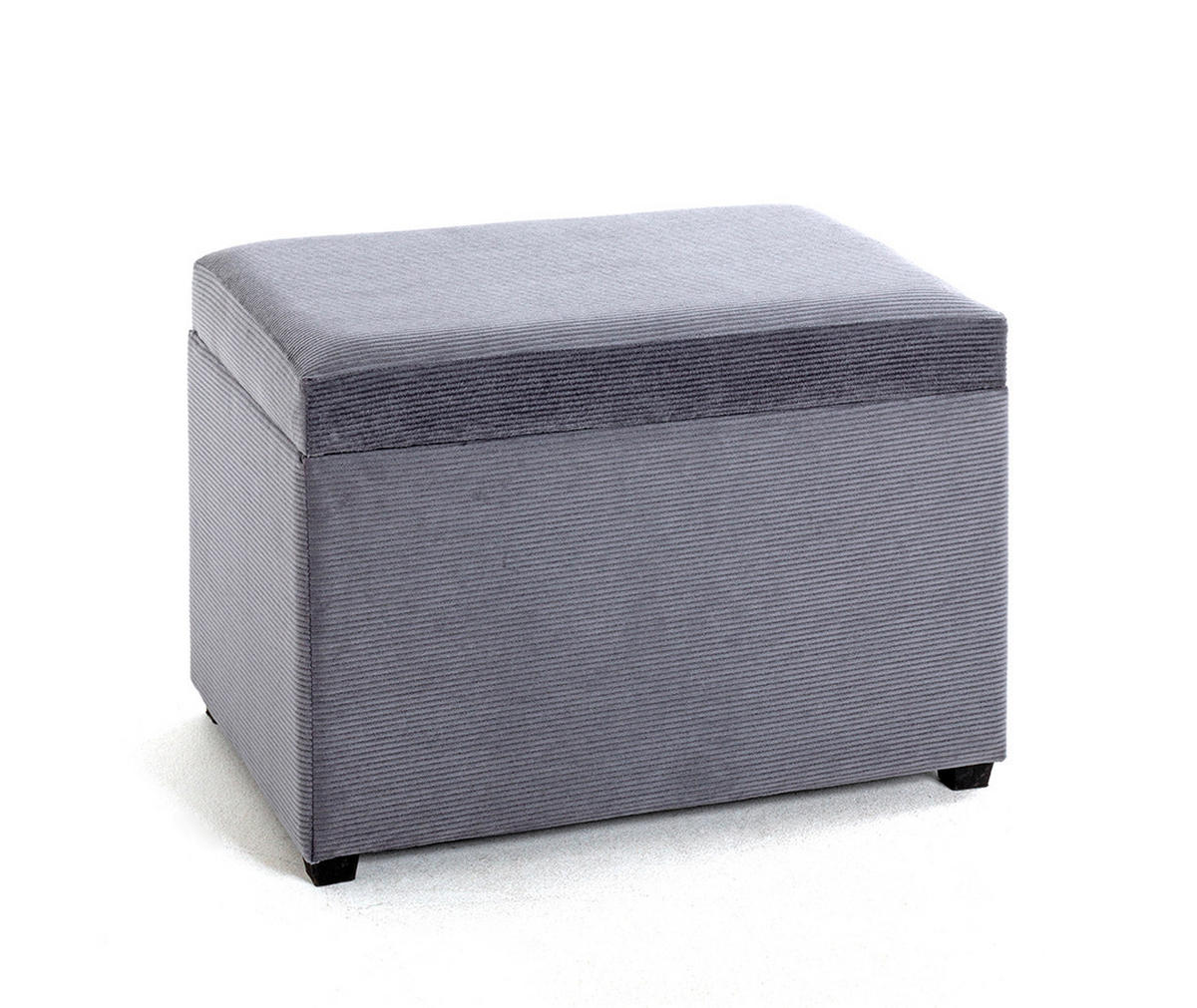 TRUHENBANK 58/42/39 cm Cord Grau  - Schwarz/Grau, Design, Textil (58/42/39cm)